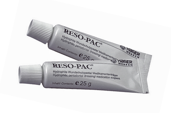 Reso-Pac® Zahnfleischveband aus zur Unterstützung der Wundheilung.